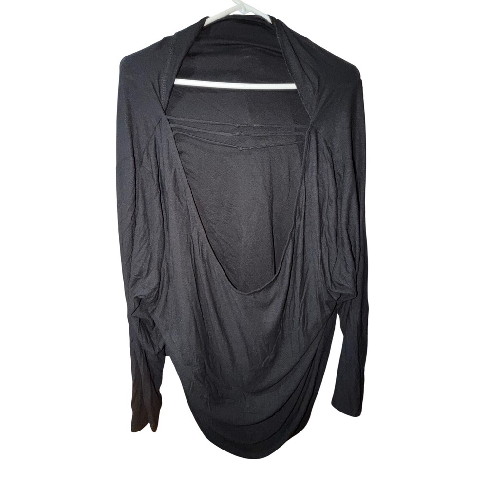 ATTITUDES by Renee Black Sheer Open Front Long Sleeve Duster‎ Cardigan 3X - Picture 7 of 7